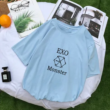 EXO Pink ny dame t-shirt Kort Ærme Kpop koreanske løs Tees sommer Tøj streetwear harajuku T-shirt kvinde casual toppe