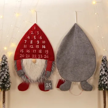 Familie Julepynt, julekalender Ikke-vævet Stof Simulering Hår Kreative Skov Mennesker Kalender Jul Indretning