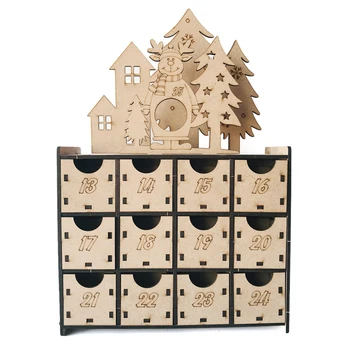 Jul Nedtælling Advent Kalender Chocolate Box Skabe Genanvendelige Skuffer Jul For DIY julefrokost Forsyninger