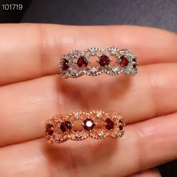 Oprindelige design lys luksus diamant-besat Seiko bourgogne Moissan sten åbning justerbar ring charme kvinders sølv smykker