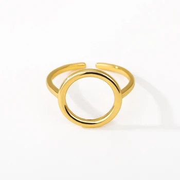 Minimalistisk Cirkel Ringe Mode Smykker Justerbar Rustfrit Stål Simple Geometriske Round Knuckle Ringe bague femme