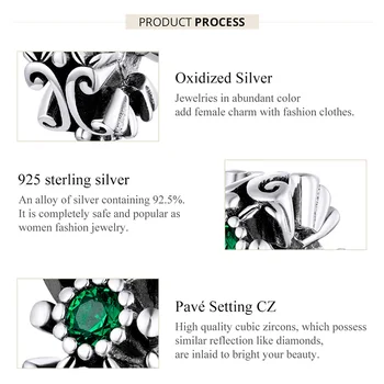 Ægte 925 Sterling Sølv Armbånd med Vintage Mønster Vine Lille Vedhæng, Charms til Oprindelige Armbånd Smykker Bijoux