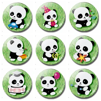 Kawaii Tegnefilm Panda 30 MM Køleskab Magnet Animationsfilm Panda Skatte Børn Gaver Glas Magnetisk Køleskab Klistermærker Bemærk Indehaveren Indretning