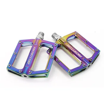 1 Par Cykel 9/16 (14mm) Pedaler Rainbow CNC Leje For MTB Vej Foldecykel Farverige DIY Rustfrit Pedal
