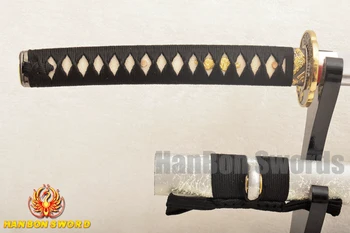 Japansk Samurai Håndlavet Katana Sværd Real Foråret 1095 Stål Fuld Tang Kniv Legering Tsuba Katanas Til Salg Skarpe