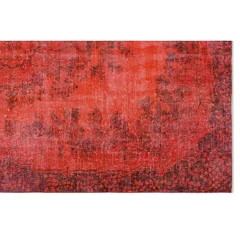 Håndlavet Rød Vintage Overdyed tyrkisk Område Tæppe 210x313 Cm-6'11