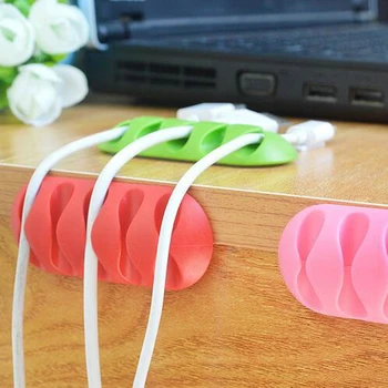 Kabel-Winder Hovedtelefon Kabel-Arrangør Wire Opbevaring Silicium Oplader Kabel Holder Klip til MP3 ,MP4 ,Mus,Øretelefon