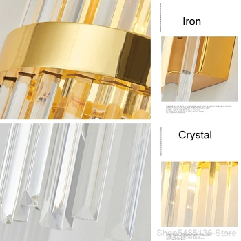 Krystal Væglampe Moderne Enkel Stue, Soveværelse Sengelampe Guld Væg Sconce Lamper Hjem Indretning Led-Spejl-Lys