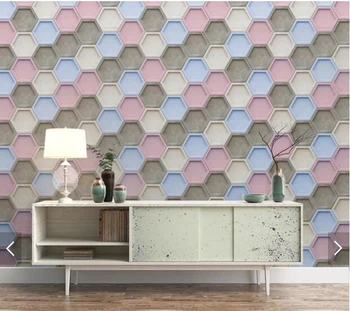 Brugerdefinerede 3D-papel de parede, geometriske pladsen vægmalerier til stue, soveværelse sofa baggrund væggen vandtæt tapet