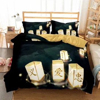 HELENGILI 3D-Sengetøj Sæt Kinesiske Landskab Print Duvet Cover Sæt Sengetøj med Pudebetræk Sæt sengelinned boligtekstiler #ZGFJ10