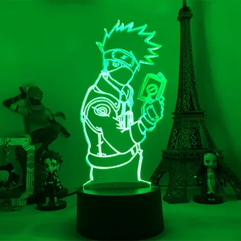 3d-Illusion Led Nat Lys Kakashi Hatake Holding Bog Nightlight Gave til Børn Drenge Børn Soveværelse Indretning bordlampe Naruto