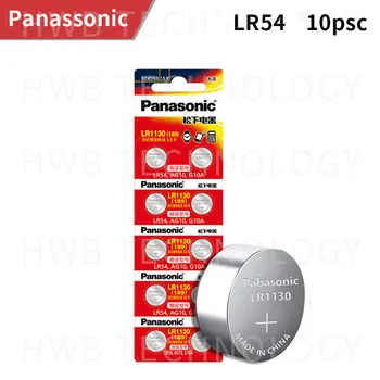 10pc Ægte engros PANASONIC LR54 189 AG10 L1131 SR1130 G10 V10GA 389 Alkaline Knap Celle Coin Batteri Gratis Fragt
