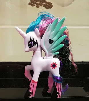 14cm Hasbro My Little Pony Rainbow Sæt Pony Toy Purple Moon Rim Månen Unicorn Prinsesse Bløde Unicorn Girl Gave