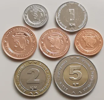Sjældne 7pcs Bosnien-Hercegovina mønter oprindelige mønt