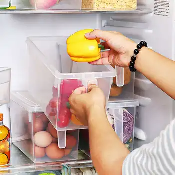 Køleskab Arrangør Opbevaring af Fødevarer Container Frisk Holde Max Tilfælde Køleskab Genanvendelige Skarpere Opbevaring til Køkken