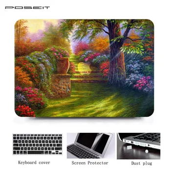 POSEIT Laptop Case Til Apple New Macbook Pro 13 15 2016 Model A1706 A1707 Med Touch Bar Print Hard Shell Full Body Cover Sag