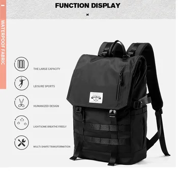 Tagdot 17.3 Tommer Laptop Backpack Mænd med Høj Kapacitet Udendørs Bjergigning Rejse-School-Rygsæk til Mænd En pakke med Tre Former