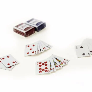 1 Sæt Mini 1:12 Dukkehus Miniatures Poker boligindretning Poker Kort Spil, for at Dukke Tilbehør