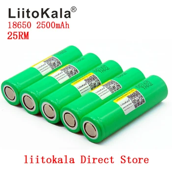Liitokala lii-25R høj kapacitet 3,6 V 18650 2500mAh genopladelige Li-ion-batteri INR18650-25RM Legetøj lommelygte værktøjer