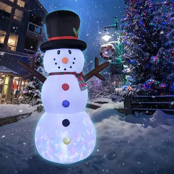 LED Lys Oppustelig Snemand Model Kreative julefrokost Rekvisitter Sprænge Indendørs Udendørs Udsmykning OS, EU, UK Stik 2,4 m Højde