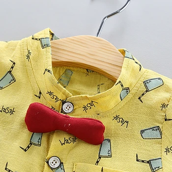 Lille Barn, Børn, Tøj Passer Gentleman Stil Baby Drenge Tøj Sæt Print Shirt+Overalls Efteråret Børn Spædbarn Costume1