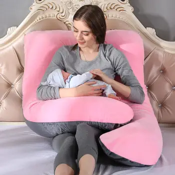 Multifunktions-U-type Pude Fremragende Håndværk Godt Holdbarhed Side Sove Pude Napping Pad for Gravide Kvinder