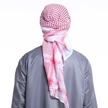 140x140CM Herre Tørklæde Turban Hat Muslimske Arabiske Dubai Retro Geometriske Bølgede Mønstre Jacquard Firkantet Tørklæde Sjal Islamiske Hijab