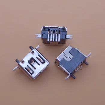 5PCS Mini-USB Type B Female 5 Pin DIP Lodrette Ben PCB 180 graders Stik Stik V3 Mikro-USB-Kort stykke