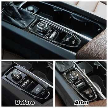 For Volvo XC60 2018-2020 Carbon Fiber Farve PÅ Gearkasse gearskifte Panel Frame Trim ABS Bilen Tilbehør Dekoration Trim