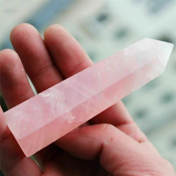 5/10-Pc ' Er Pink Natur Sten Tibet Naturlig Klar Quartz Krystal Point Healing Wand Prøve Sten For Håndarbejde, Smykkefremstilling