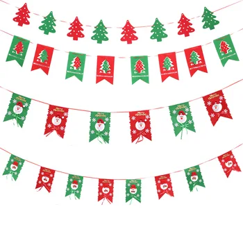 6stk julepynt Hængende Flag Julemænd Snemand Flag for Celling Christmas Tree Decor Festival Tilbehør til Udsmykning