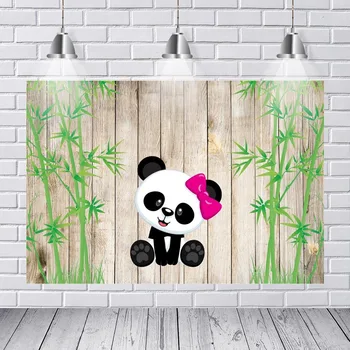 Fotografering Baggrunde Grønne Bambus Pink Panda Træ Wall Part Udendørs Vaskbar Rynke Gratis Foto Studio Baggrund Baggrund