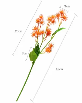 INDIGO - 5 stk Orange Burr Blomst Plastik Kugle, Form Blomst Hydranea ricinus bryllupsfest Kontor Tabel Blomst Blomsterhandler