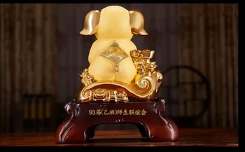 2020 HJEM kontor selskab shop blomstrende virksomhed Penge tegning GOOK HELD Formue RUYI Gyldne Gris Mascot FENG SHUI kunst Statue