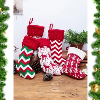 NY Jule Strømpe Kid Elk Gave Klud, Smykker, Strik til Børn Christmas Tree Dekoration Slik Uld Sokker