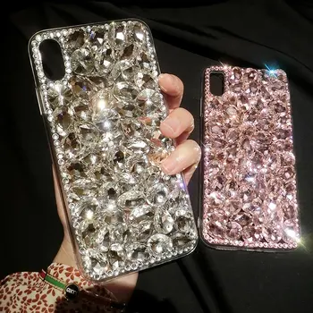 Rhinestone Fashion Diamond Glitter Tilfældet For Samsung Galaxy J4 J6 Plus 2018 J3 J5 J7 2017 EU Version Bling Kvinder Fundas