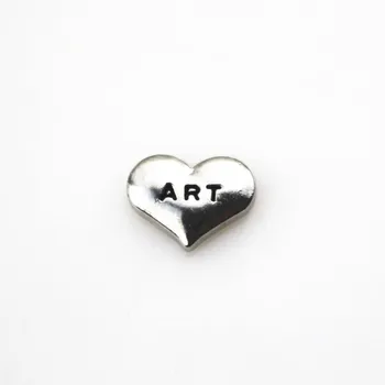 Hot sælger 20pcs/masse sølv hjerte kunst flydende charms, der bor glas flydende hukommelse medaljon vedhæng