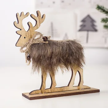 Nytår Kreative Naturlige Xmas Elk Træ Håndværk juletræ Ornament juledekoration til Hjemmet Træ-Vedhæng Jul Gave