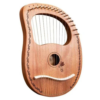 Lyre Harpe 16 Strygere, Harpe Bærbare Lille Harpe med Holdbart Stål Strenge Træ Streng musikinstrumenter