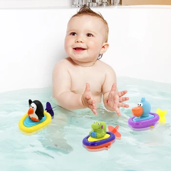 3PCS Baby Badning Dyr Legetøj af Plast til Børn Spille vandbad Legetøj Sjove Pædagogisk Legetøj Penguin And, Krokodille Model Toy Gave