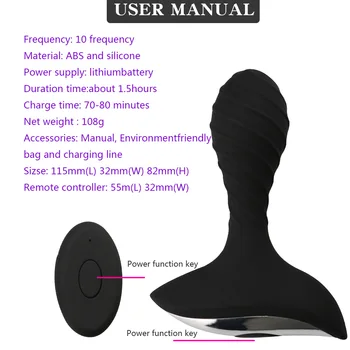 IGRARK Trådløse Fjernbetjening Anal Vibrator Med 10 Hastigheder Prostata Massage Voksen Sex Legetøj til Mænd Butte Plug Vibrerende Mandlige Masturbator