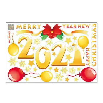 2021 Glædelig Jul-Klistermærker Scrapbooking Santa Pynt Til Hjemmet Væg-Vindue Klistermærke Nye År Decor Glas Mærkat