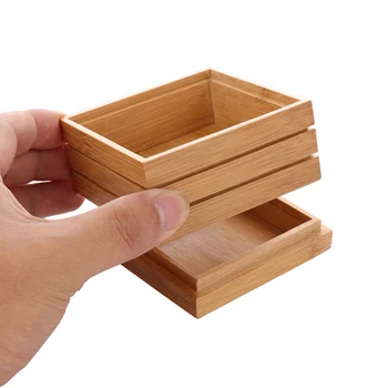 Bærbare Enkel Bambus Sæbeskåle Kreative Manuel Afløb Soap Box Badeværelse Badeværelse Sæbe Kasse Træ-Soap Magasin Holder