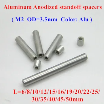 20pcs M2 aluminium stænger M2*6/8/10/12/15/20/25/30/35mm Aluminium Legering runde standoff spacer Afstand skruer til RC Dele D=3,5 mm