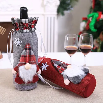 Nye År 2021 Jul Vin Flaske Dække Santa Claus Jul Pynt Julepynt til Hjem Noel 2020 Natal Middag Udsmykning