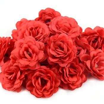 20Pcs 7cm Kunstig Silke Rose Blomster Hoveder Til Home Wedding Dekoration DIY Krans Håndværk Falske Blomst Væg Tilbehør