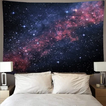 Stjerneklar himmel galaxy vægbeklædning store kunst-tapetet psykedelisk væggen hænger strand håndklæde polyester fiber tæppe yoga GT129