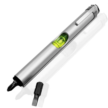 Vaterpas Multifunktionelle Let Let Anvende Bærbare Aluminium Boble Præcis Med Magnetisk Skruetrækker Mini-Pen Form