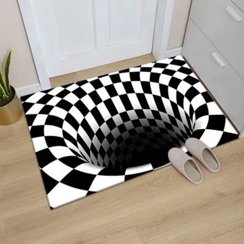 3D-Vortex Illusion, Rektangel, Non-Slip trædepude Mat Hjem Tæppe Til Gangen Badekar Køkken Dørmåtte indgangsdøren gulvmåtte Døren Mat