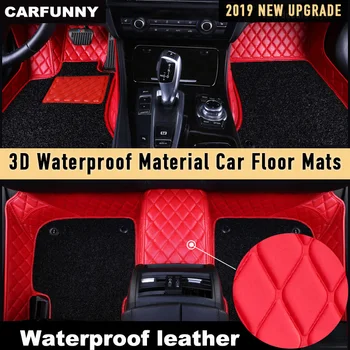 CARFUNNY Vandtæt Læder bil gulvmåtter for Hyundai i30 ix25 ix35 ix45 2007 2000 - 2019 nye Custom Automotive Tæppe